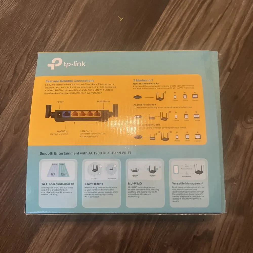 TP-Link Archer C54 | AC1200 MU-MIMO Dual-Band WiFi Router 2.4 GHz 300 Mbps Open - Picture 3 of 3